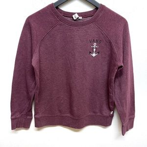 Vans Crewneck Sweatshirt Pullover Small Burgundy Maroon Anchor Skull